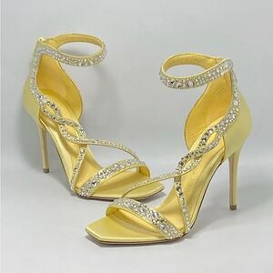 Alexander McQueen Crystal Satin Ankle-Cuff Cocktail Sandals size 36